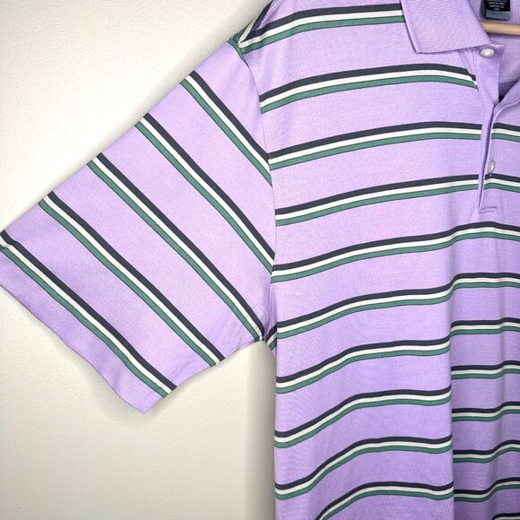 Nike Mens Shirt Tiger Woods Collection Golf Polo Dri-Fit Pink Striped Large - Picture 3 of 7